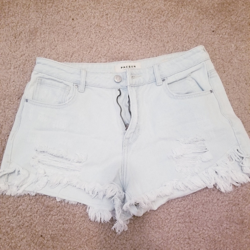Pac Sun High Rise Shorts distressed